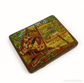 Cajas y cajitas metálicas: Cigarettes Queen-Caja metal litografiado de tabaco- Egipto muy rara